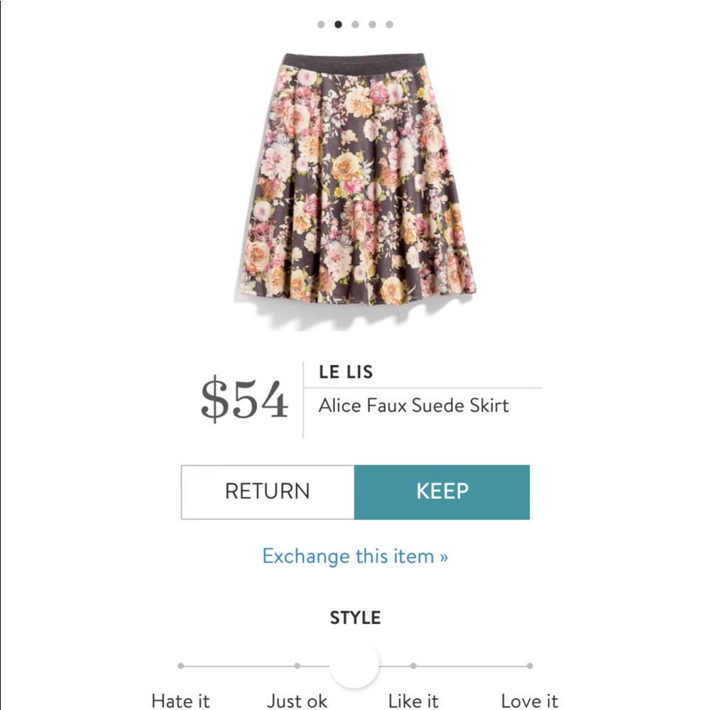 Le Lis Alice Faux Sued skirt.